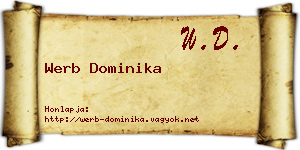 Werb Dominika névjegykártya